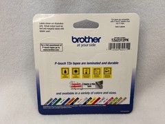 2 Pack Brother P-Touch, 1/2″(12mm) Black Print White Tape TZe-2312pk Genuine