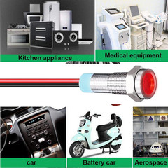 5pcs 8mm LED Metal Indicator Light AC/DC 12-24V Waterproof Signal Lamp Pilot Das