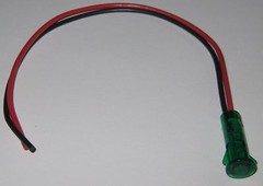 2X Solico 2V DC Panel Mount Green LED Indicator w/ Wires – 3/8″ Hole – 0.5″ Face