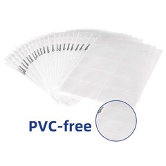 25 PCS Business Card Holder Sleeves, 3 Ring Binder Transparent Storage Pages Set