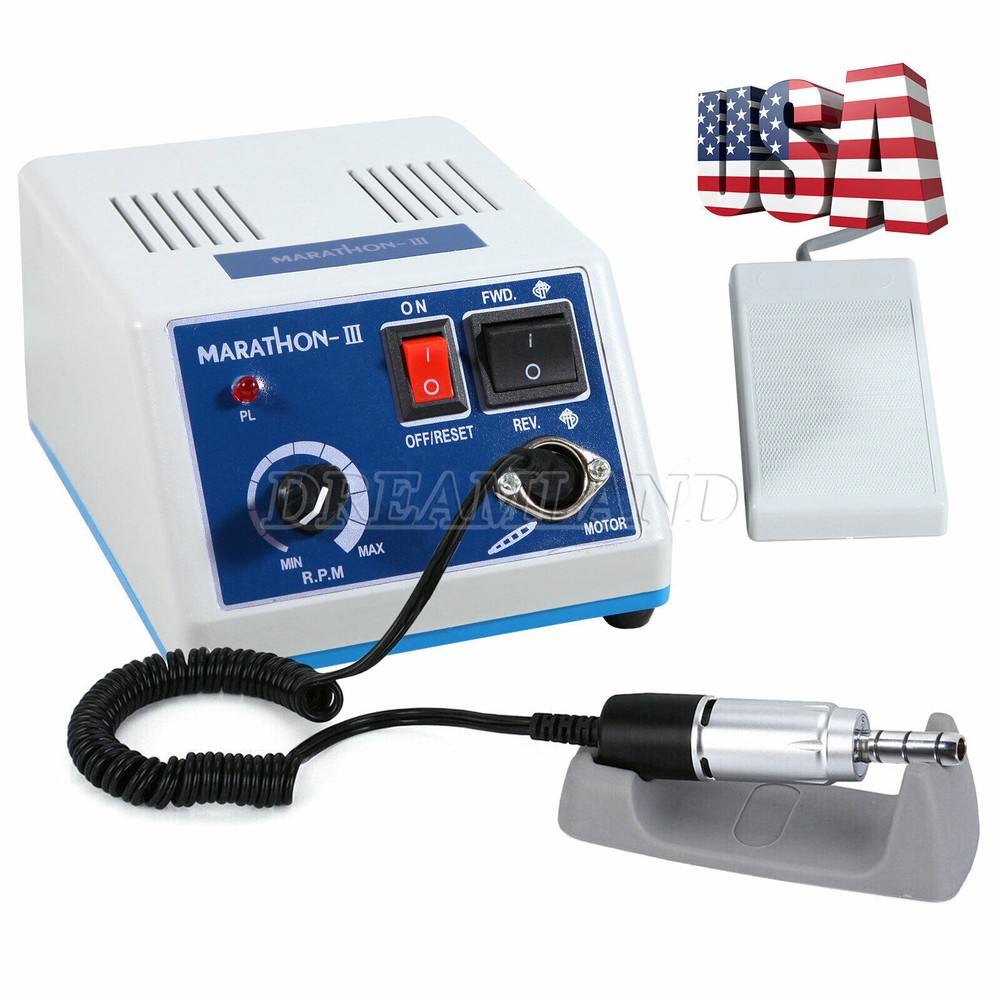 Dental Lab MARATHON-III Micromotor 35K RPM Polisher Grinder Machine Tool & Pedal