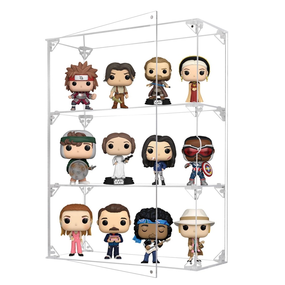 Acrylic Display Case, 3 Tier Clear Display Case for Funko Pop Figures, Wall M…