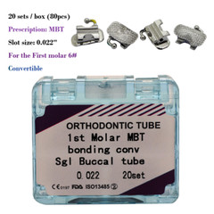20Sets Dental Orthodontic Buccal Tubes Convertible 1st Molar Tube MBT Roth 022