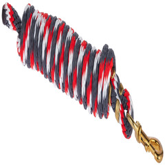 Weaver Leather Poly Lead Rope A Solid Brass 225 Snap Graphite/Red/White