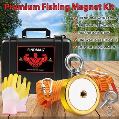 FINDMAG Double Sided Fishing Magnets 1000 lbs Pulling Force Fishing Magnet Kit w