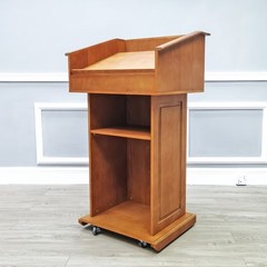 26.5×22.2×48″ Deluxe Podium Mobile Embassy Church Puplit Lectern Wood Debate