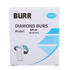 50pcs Dental Diamond Bur ball Round Drill for High Speed Handpiece FG1.6mm BR-46