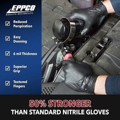 Grease Bully Nitrile Gloves – 6MIL – Black – 1 Box – 100 Count – M-XL