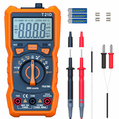 Auto-Ranging Digital Multimeter, TRMS 6000 Counts AC DC Voltmeter Ohm Volt Amp M
