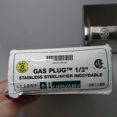 Stainless Steel Gas Plug™ 3/8″ NPT Rear Inlet 3/8″ Quick Disconnect Outlet