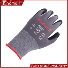 Findmall 3 Pairs S-Size Work Gloves MicroFoam Nitrile Coated Knit Nylon Gloves