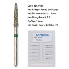 Dental Burs Diamond Round End Taper High Speed 856/018SC 850/016F Friction Grip