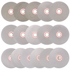 Diamond Flat Lap Disc Set 4″ x 5/8″ Arbor 50-3000 Grit Grinding Wheel