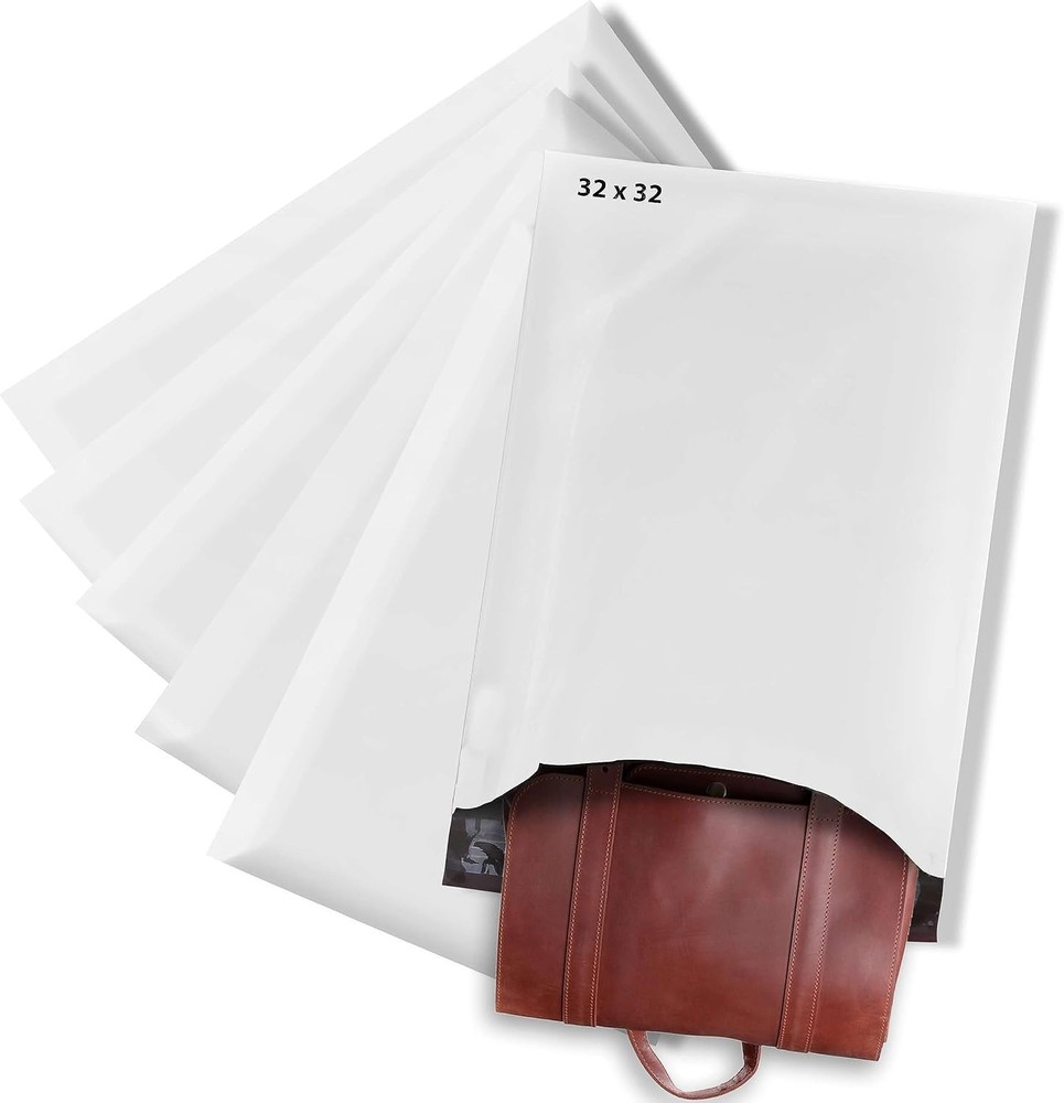 X-Large Poly Mailers 32X32 Solid White Shipping Bags Tear And Puncture Free Poly