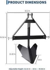 Middle Buster for Category 1 Tractors, Heavy Duty Furrowing Plow for Potatoes