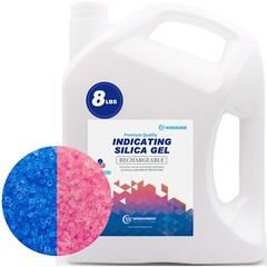 8 LBS Indicating Silica Gel Beads Blue to Pink, Reusable Desiccant Dehumidifier