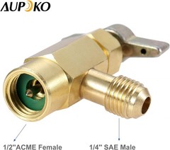 R134A Can Tap & Tank Adapter with Valve Core Remover – Durable Brass