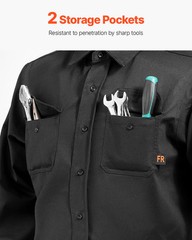 VEVOR Flame-Resistant Welding Jacket XL-Sized 7oz FR Cotton Welding Safety