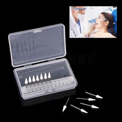 Dental White Polishing Stone Flame Cone Round/Ceramic Diamond Grinding Burr Bur