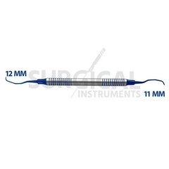 3 Pcs Gracey Curettes 11/12 Blue Tips W/Blue & Silver Hollow Handle German Grade