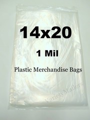 100 Large Merchandise Bags 14”x 20” Clear 1 Mil Product / Apparel Bags 14×20