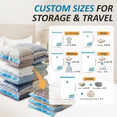 Vacuum Storage Bags, 80% Compression Vacuum Seal Space Saver Plastic Packagin…