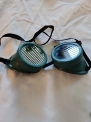 Welding Goggles Welder Dark Lens Glasses Eye Face Protection Safety Vintage