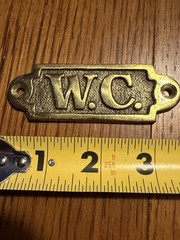 Brass W.C. Sign – Brass Restroom Sign-Brass Door Bathroom Sign Water Closet