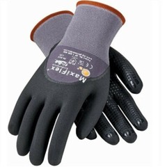3- PIP 34-845 MaxiFlex Coated Dotted Palms Nitrile Grip PROTECTIVE WORK GLOVES