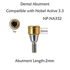 US Nobel Active Locator Overdenture Abutment Narrow Platform NP NA352 & Male Cap