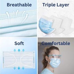ClearLee IFLY Smart Premium Disposable Blue Face 100 Count (Pack of 1),