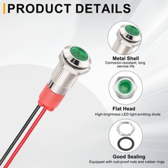 5Pcs 10mm( 3/8″) Indicator Light12V-24V AC/DC 20mA for Boat Car5 Colors