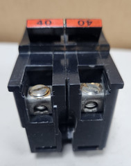 😎 (2) FEDERAL PACIFIC STAB-LOK 40 AMP CIRCUIT BREAKER 120/240 VAC 2 POLE NA240