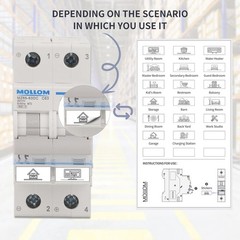 Solar Panel Disconnect Switch 1000V 30A IP65 DC Breaker Box 2P PV Circuit