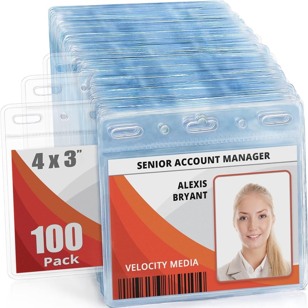 Mifflin-USA Card Protector (4×3 Inch, Clear, Bulk 100 Pack) Quick Load Horizo…