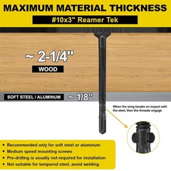 x 3 Trailer Deck Screws, Self-Tapping Sheet Wood Metal Screw, 124Pcs T25 Star…
