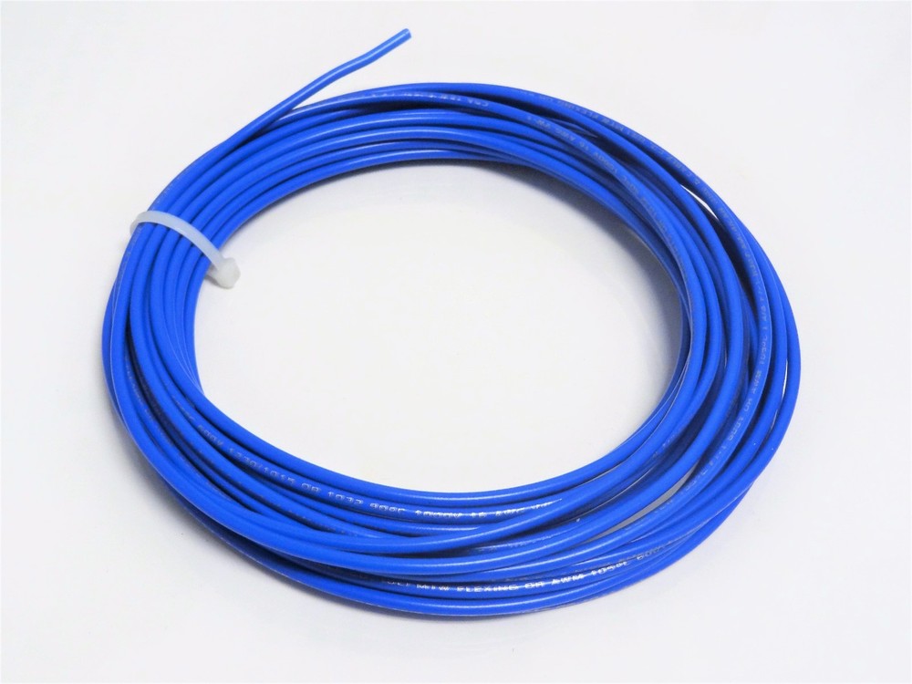 18 GAUGE PRIMARY WIRE BLUE 100 FT ON REEL AWG STRANDED COPPER POWER GROUND MTW