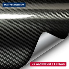 VViViD Epoxy High Gloss Carbon Fiber Architectural Vinyl Wrap (1ft x 5ft, Black)