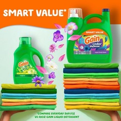 Gain + Odor Defense Liquid Laundry Detergent, Super Fresh Blast Scent, 107 Loads