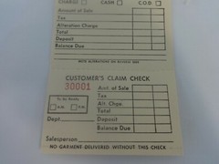 500 Perforated Tags Pre-Numbered Alteration Two Part Off White Merchandise