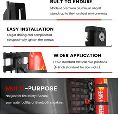 MOLLE Panel Fire Extinguisher Mount Kit-Aluminum Quick Release Car Fire Extingui