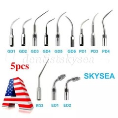 5pcs Dental Ultrasonic Scaler Puntas Endo Perio Scaling ED GD PD Para DTE SATLEC