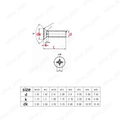 Black 304 Stainless Steel Phillips Countersunk Flat Head Screws M1.6 M2 M3 M4