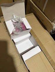 1000 Pink & Silver Retractable Click Ballpoint Pens with Rubber Grip Bulk Lot