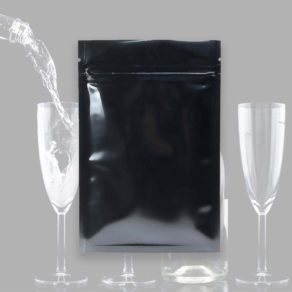 Food Safe Black Mylar Storage Bags Heat Seal Packaging Bags Waterproof Wrappers