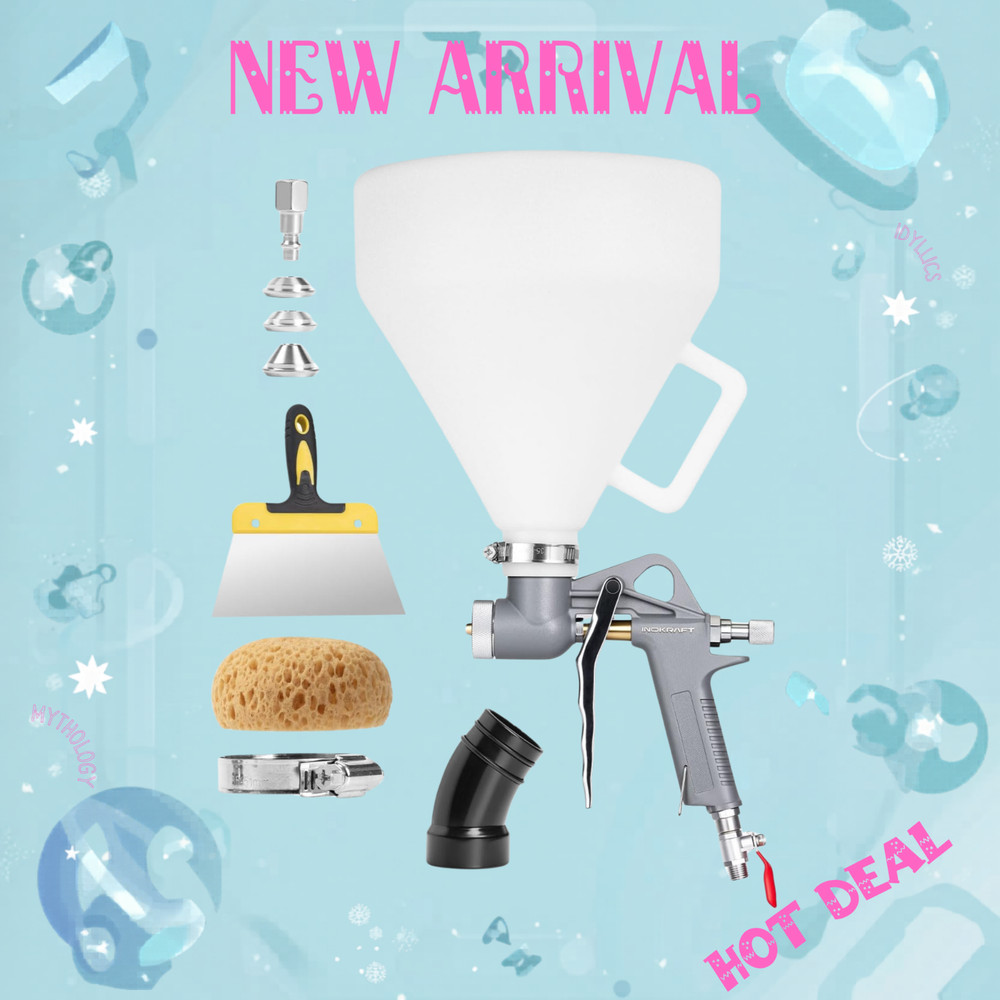 Drywall Texture Spray Gun 1.32 Gallon Hopper 3 Nozzles Wall Ceiling Sprayer Kit