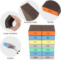 14xSanding Sponge Block Reusable Wet Dry Sanding Pads for Wood Metal Plastic DIY