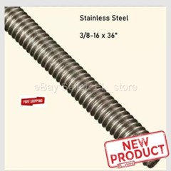 Stainless Steel All Thread 3/8-16 x 36″ Threaded Rod Grade 18-8 3 Feet Length