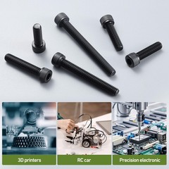 M4-0.7 x 10mm Bolt, 150PCS M4 Hex Socket Head Cap Screws Bolts, 12.9 Grade Al…