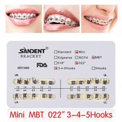 10 Packs Dental Orthodontic Metal Bracket Braces Mini Roth/MBT 022 3/345 Hooks A